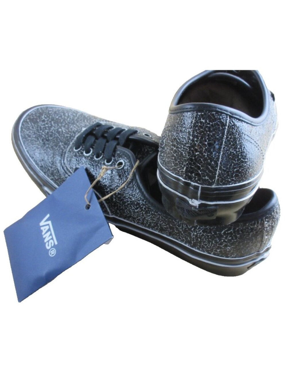 Vans Men's Lx Authentic 44 Overpaint Double Black White shoes Size 10 NEW - Picture 6 of 7
